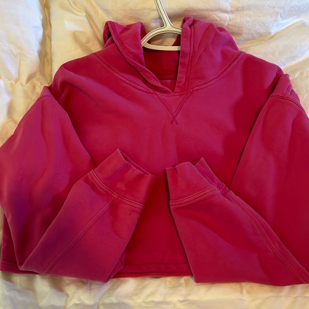 Lululemon All Yours Cropped Hoodie Sweatshirt Sonic Pink